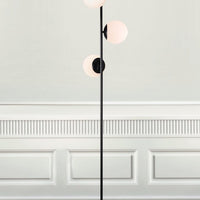 Lilly Floor Black Metal & Opal Glass 3XE14