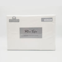 1500 Thread Count Pure Soft Cotton Blend Flat & Fitted Sheet Set White Queen