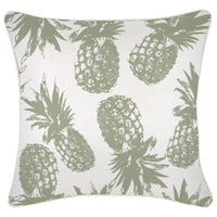 Cushion Cover With Piping Pineapples Sage 45cm x 45cm