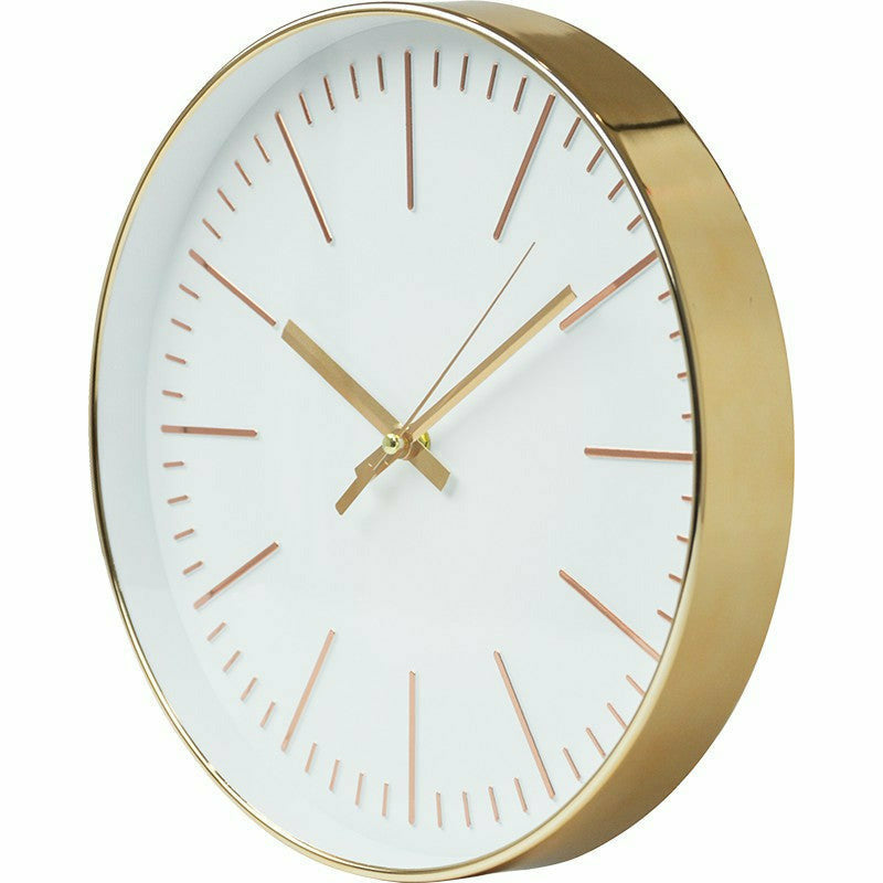 Gold & White - Minimal Quartz Clock