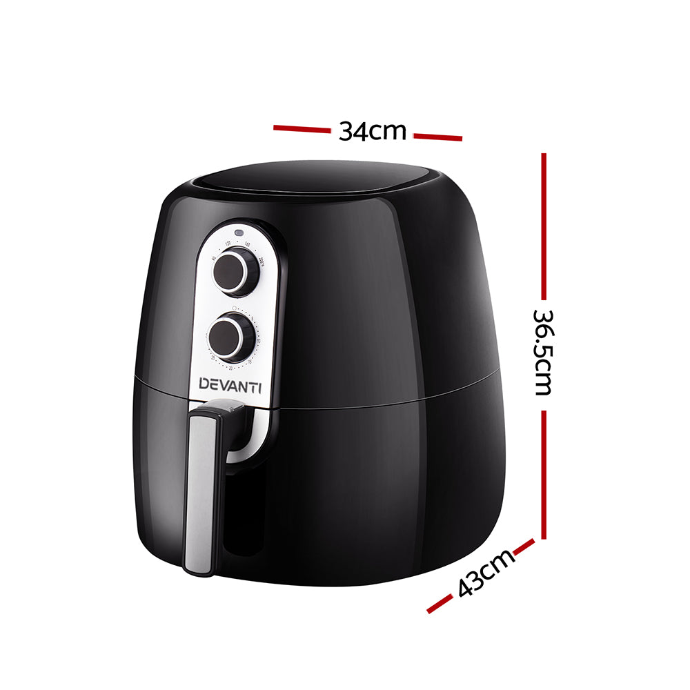 7 Litre Oil Free Air Fryer - Black