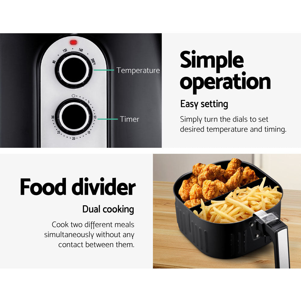 7 Litre Oil Free Air Fryer - Black