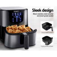 7 Litre Air Fryer LCD Display Black Stainless Steel