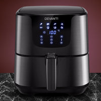 7 Litre Air Fryer LCD Display Black Stainless Steel