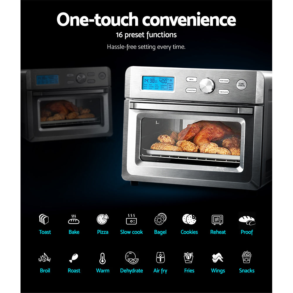 20L Air Fryer Convection Oven LCD Display - Silver