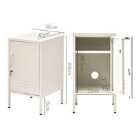 Metal Locker Storage Shelf Filing Cabinet Cupboard Bedside Table White