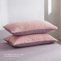 Washed Cotton Sheet Set Pink Purple Double