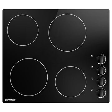 Ceramic Cooktop 60cm Electric Kitchen Burner Cooker 4 Zone Knobs Control