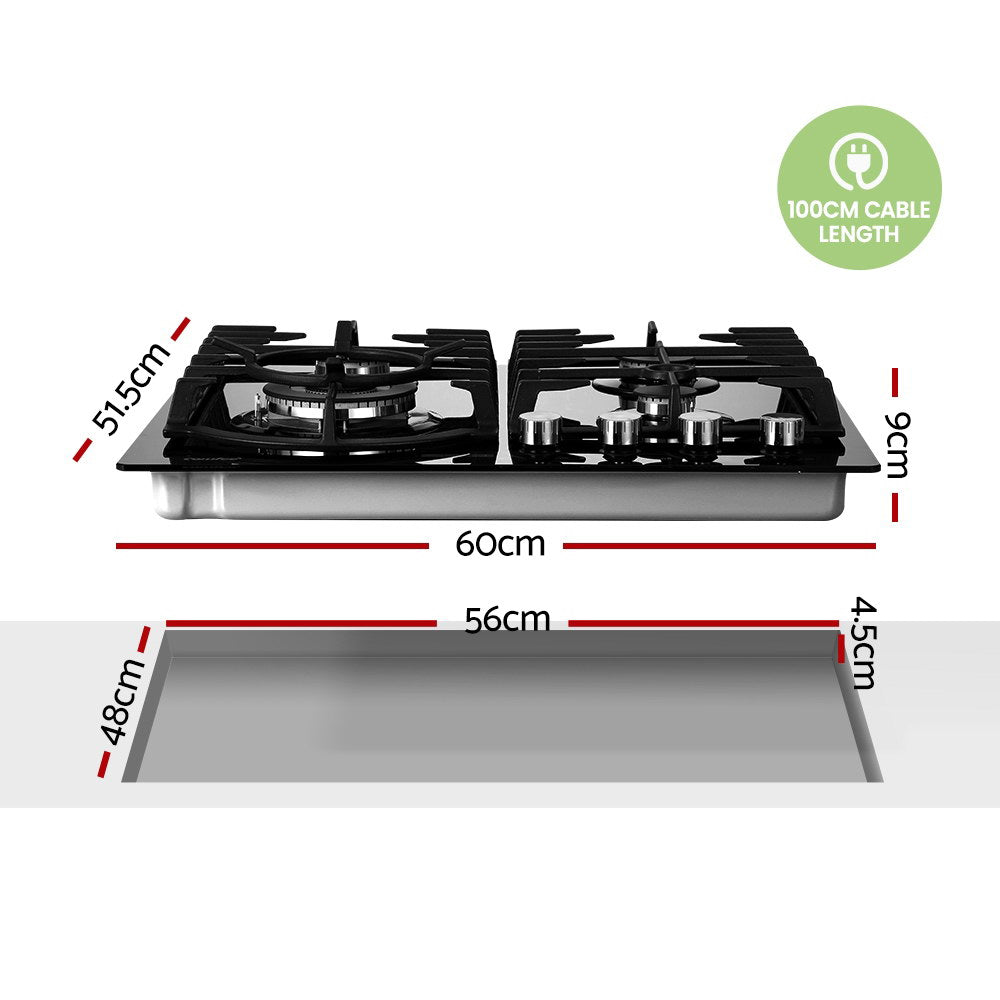 60cm Gas Cooktop Stove 4 Burner Cooker