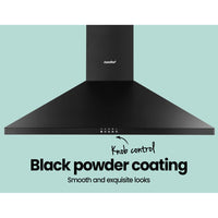 Rangehood 900mm Range Hood Home Kitchen Wall Mount Canopy 90cm Black