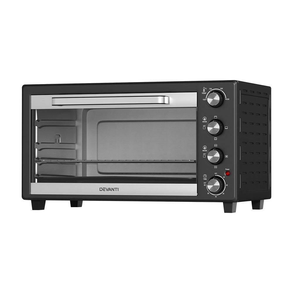 Electric Convection Oven Bake Benchtop Rotisserie Grill 45L