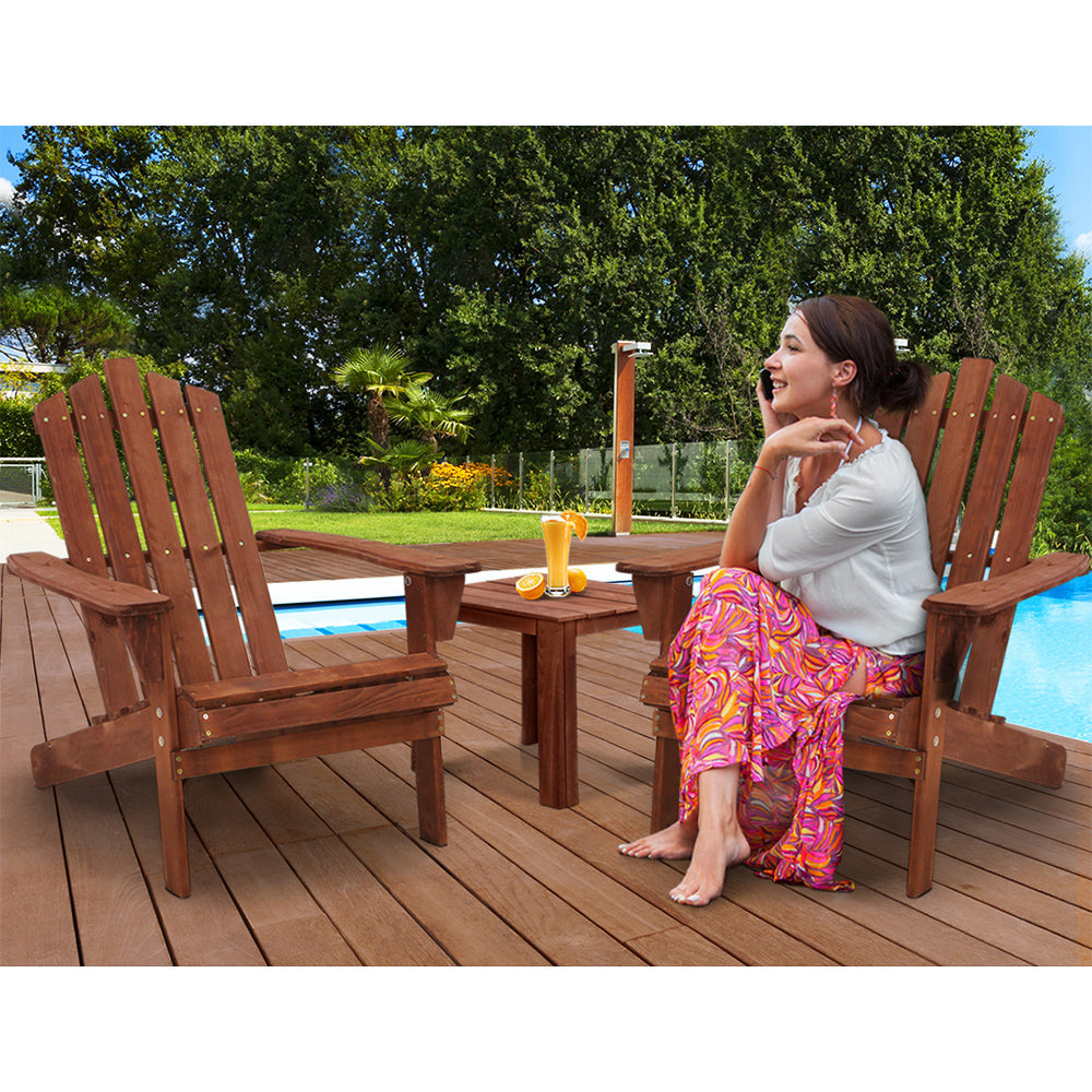 Outdoor Sun Lounge Beach Chairs Table Setting Wooden Adirondack Patio Lounges Chair