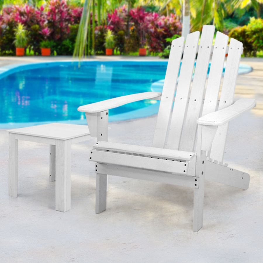 Outdoor Sun Lounge Beach Chairs Table Setting Wooden Adirondack Patio Chair Lounges