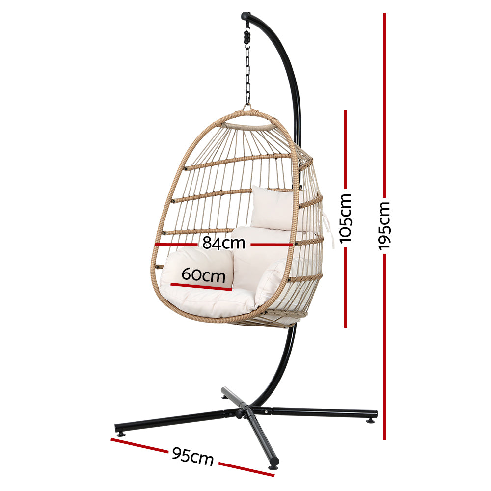 Egg Swing Chair Hammock With Stand Outdoor Furniture Hanging Wicker Seat