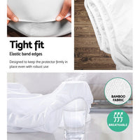 Single Size Waterproof Bamboo Mattress Protector