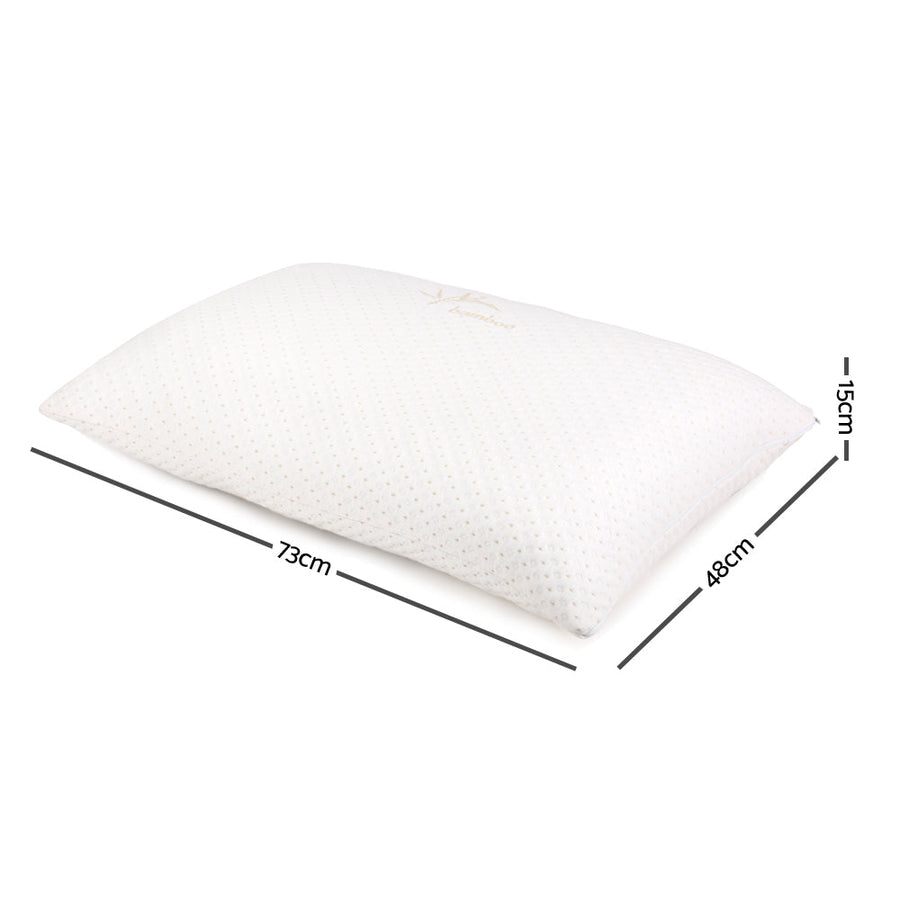 Set of 2 Single Bamboo Memory Foam Pillow