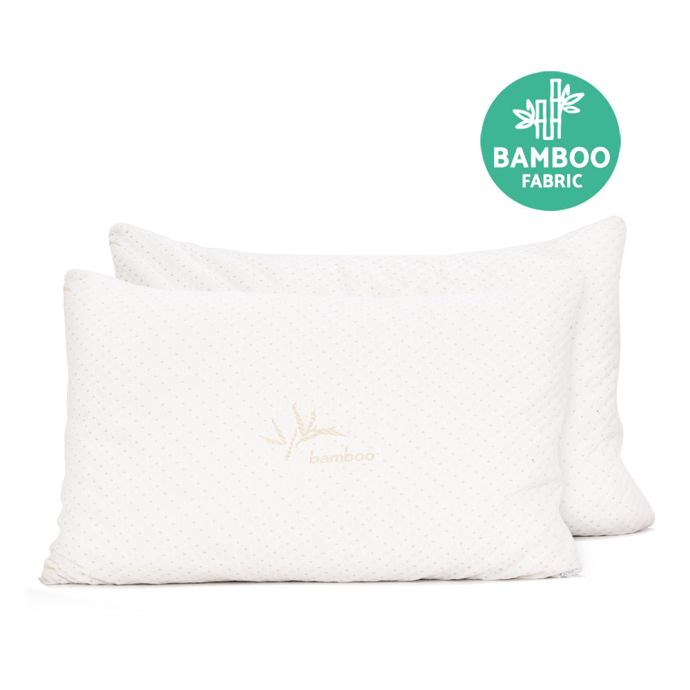 Set of 2 Single Bamboo Memory Foam Pillow