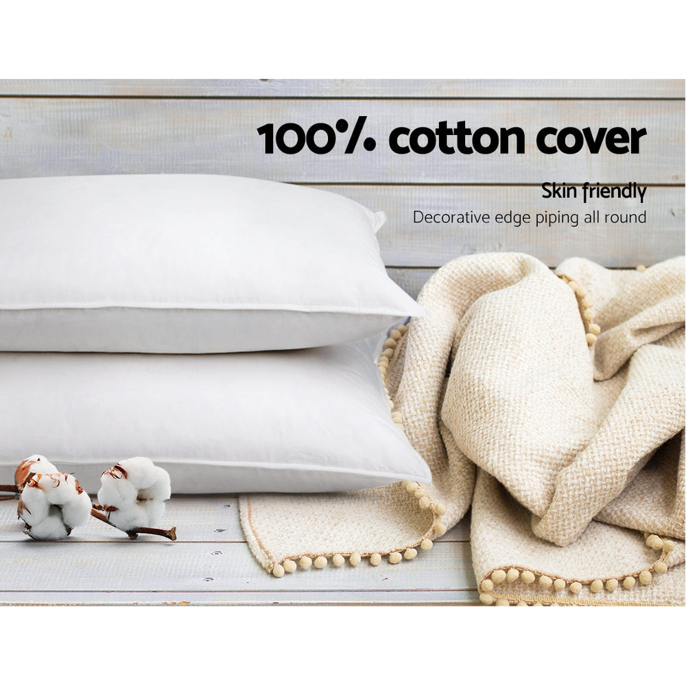 Set of 4 Medium & Firm Cotton Pillows