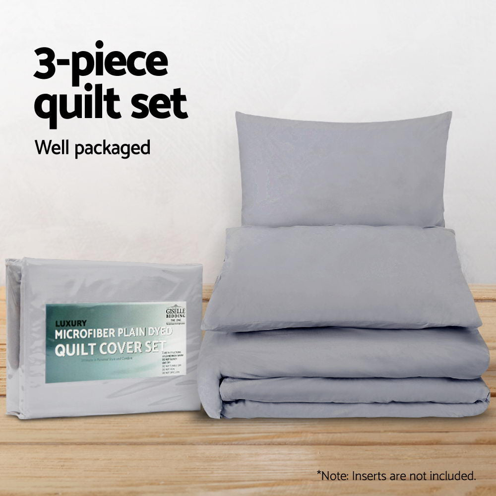 Quilt Cover Set Classic Grey - Super King