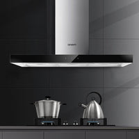 Range Hood 900mm Rangehood 90cm Stainless Steel Glass Kitchen Canopy Black