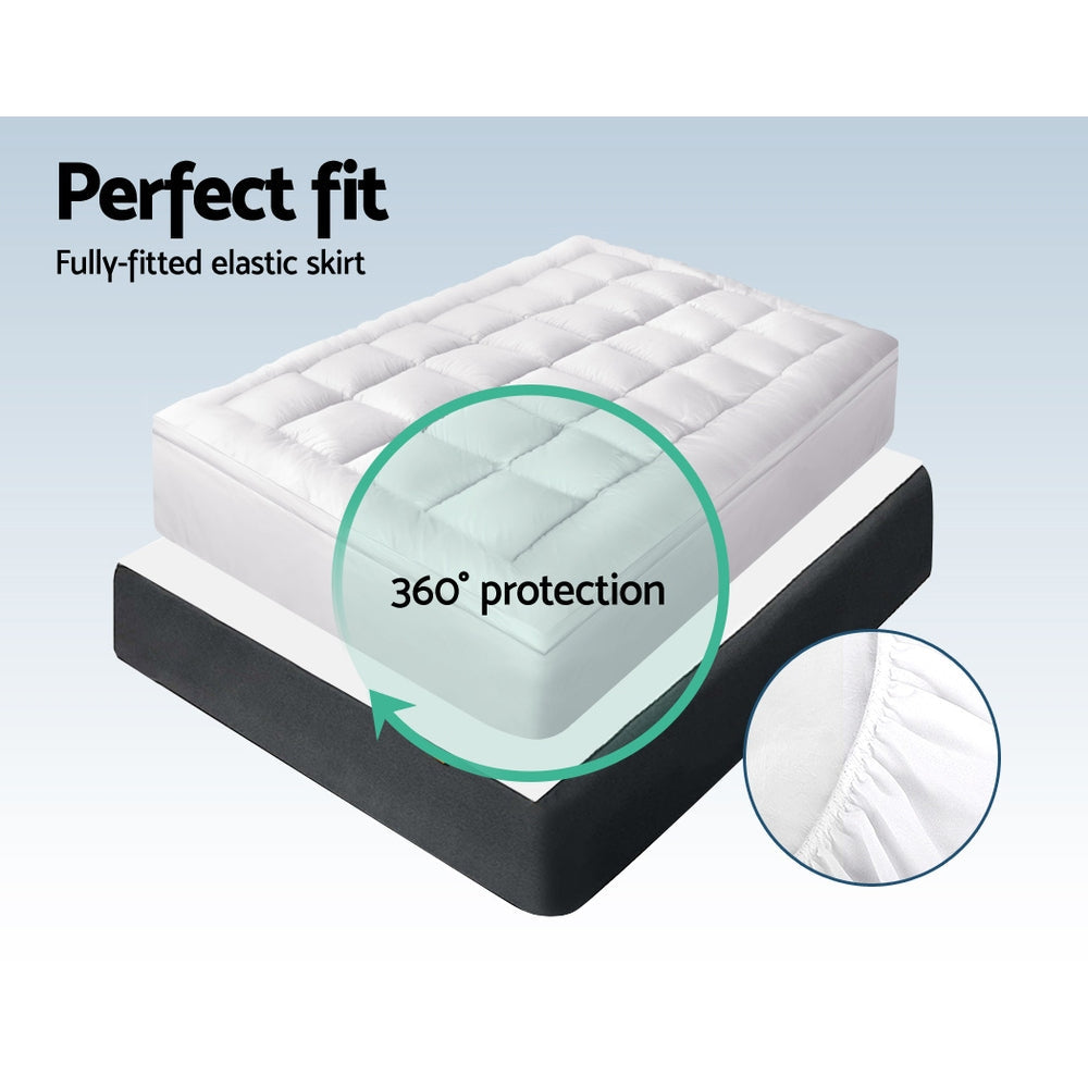 King Mattress Topper Bamboo Fibre Pillowtop Protector