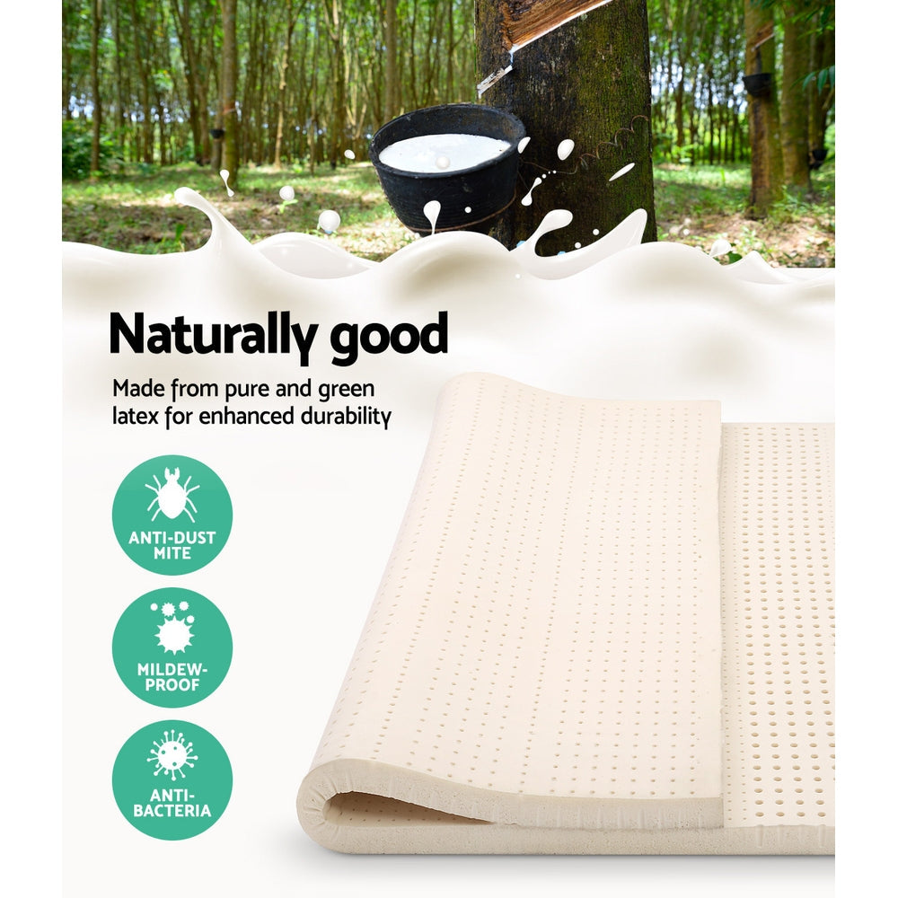 Pure Natural Latex Mattress Topper 7 Zone 5cm Double