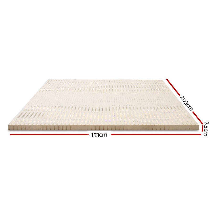 7 Zone Latex Mattress Topper Underlay 7.5cm Queen Mat Pad Cover