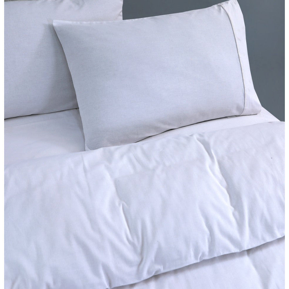 100% Egyptian Cotton Vintage Washed 500TC White King Quilt Cover Set