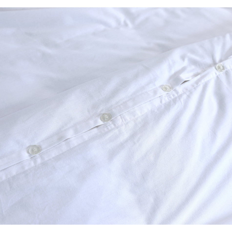 100% Egyptian Cotton Vintage Washed 500TC White Queen Quilt Cover Set