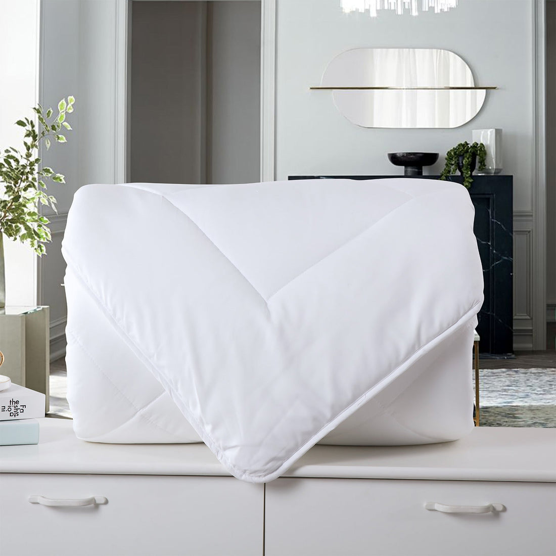 260GSM Deluxe Eco-Silk Touch Quilt 100% Cotton Cover - White King