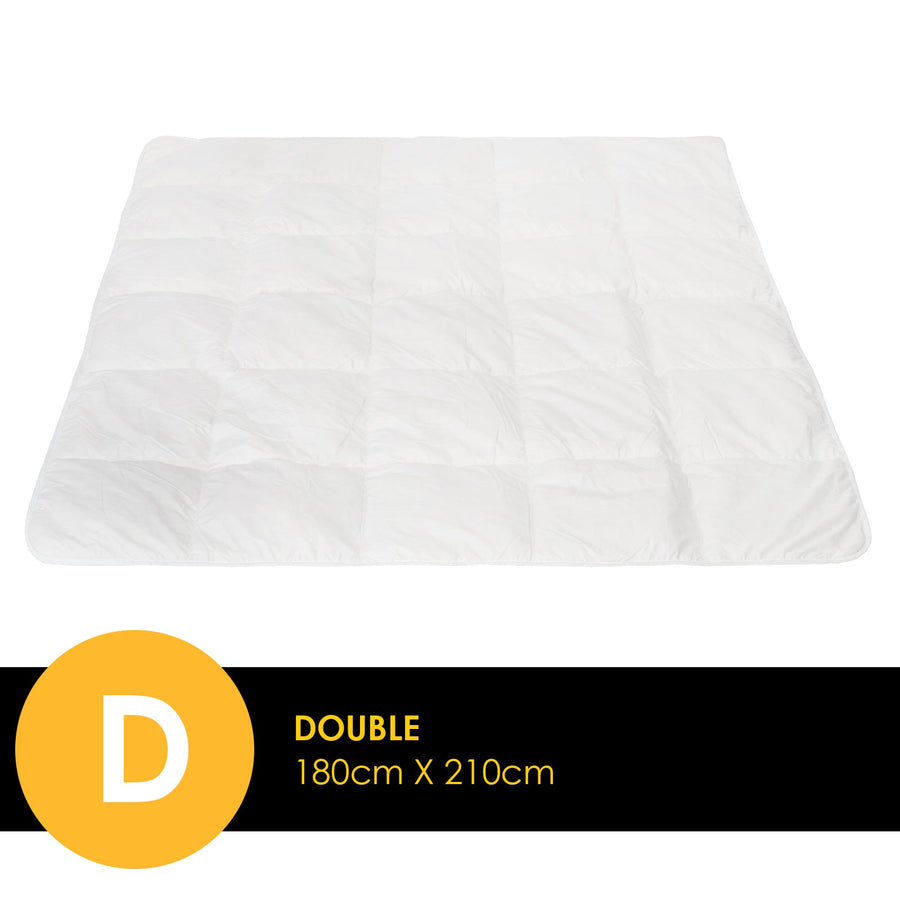 Silk Touch Quilt 360GSM All Seasons Antibacterial Hypoallergenic - White Double