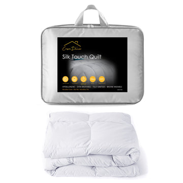 Silk Touch Quilt 360GSM All Seasons Antibacterial Hypoallergenic - White Double