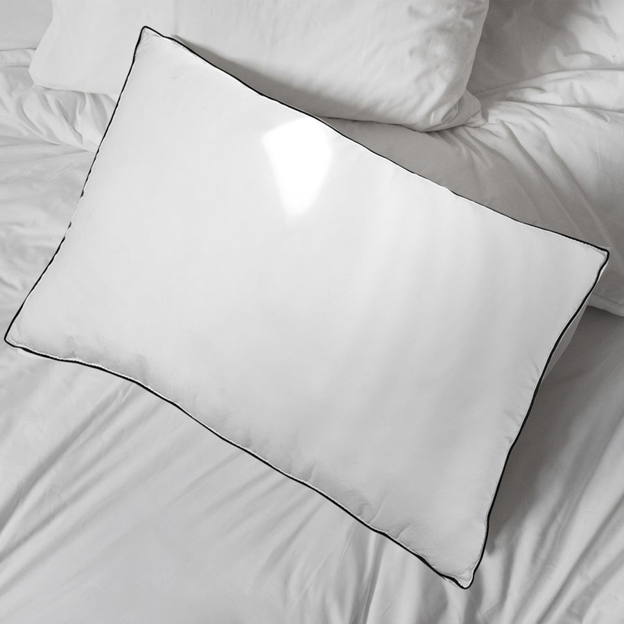 Silk Blend Pillow Hypoallergenic Gusset Cotton Cover Single Pack - White