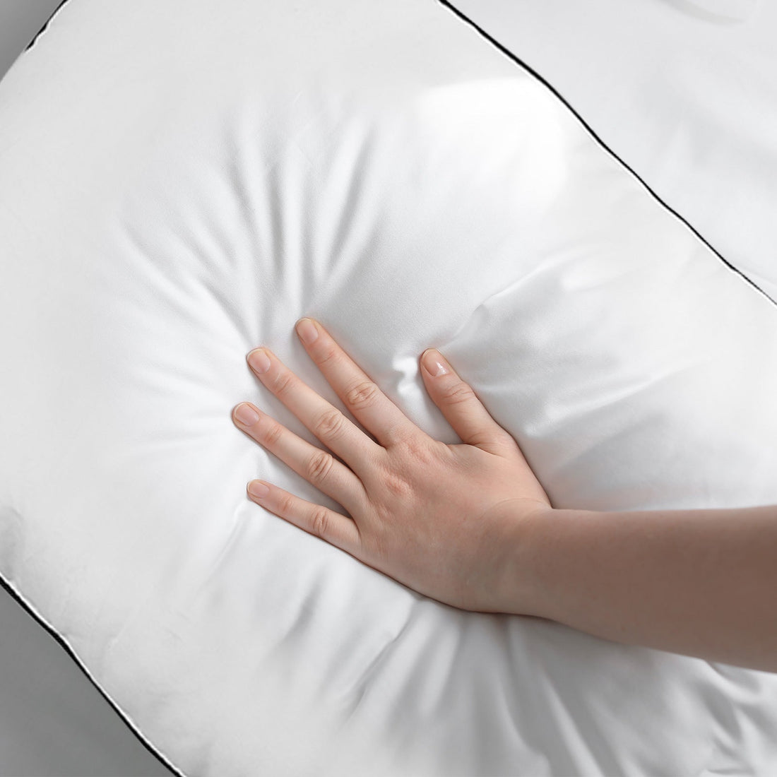 Silk Blend Pillow Hypoallergenic Gusset Cotton Cover Twin Pack - White