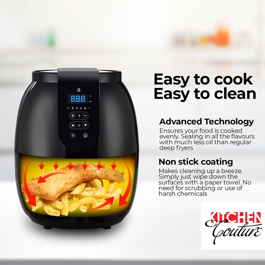 3.5 Litre Digital Display Black Air Fryer