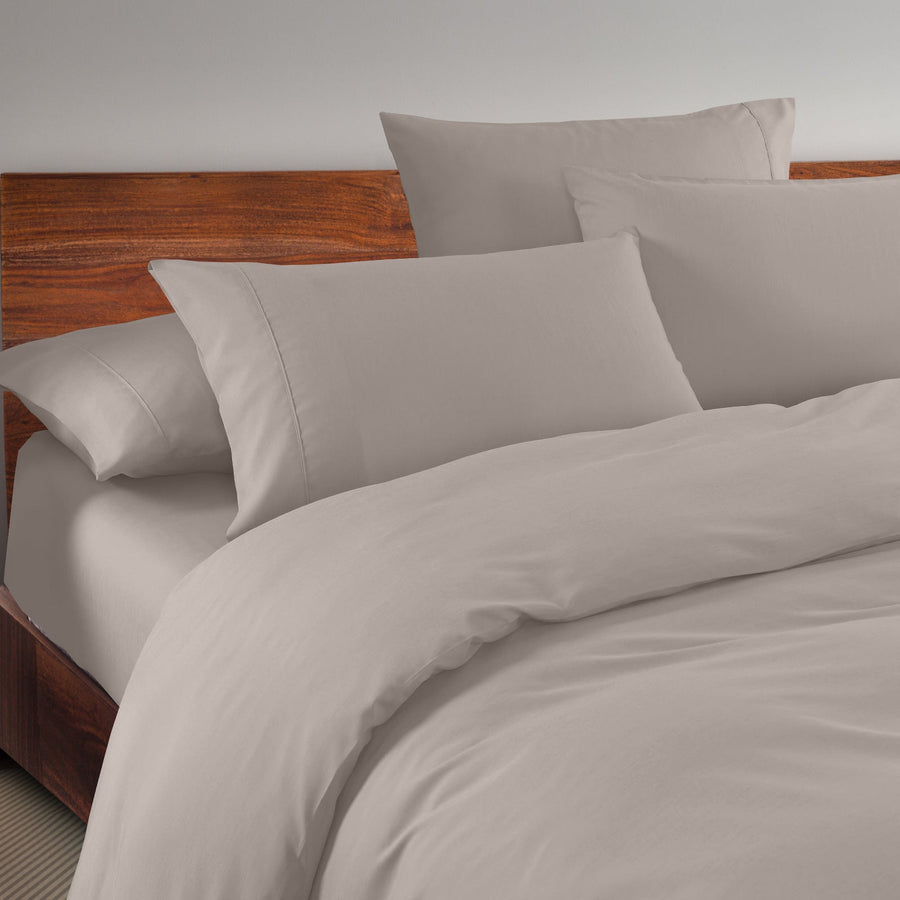 1500 Thread Count 6 Piece Cotton Rich Bedroom Collection Set - Queen - Stone