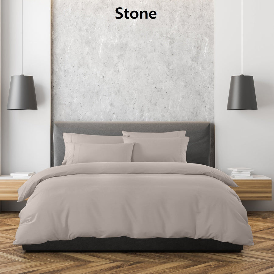 1500 Thread Count 6 Piece Cotton Rich Bedroom Collection Set - Queen - Stone