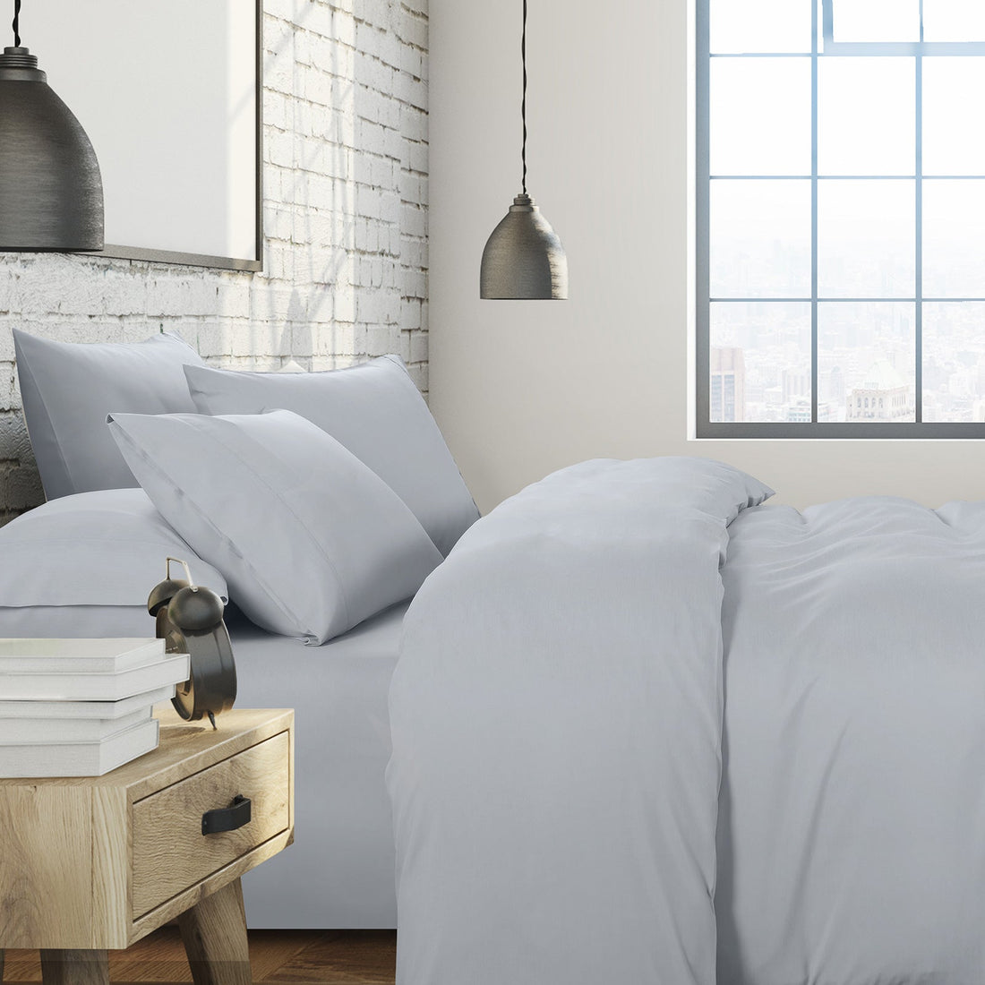 1500 Thread Count 6 Piece Cotton Rich Bedroom Collection Set - King - Indigo