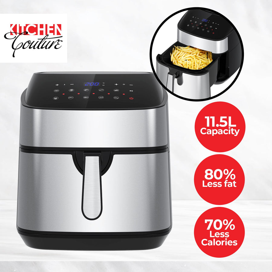 11.5 Litre Air Fryer Multifunctional LCD Digital Display - Silver