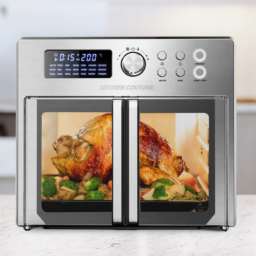 25 Litre Air Fryer Oven French Door Multifunctional - Silver