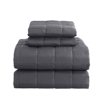 Coverlet Set Bedspread Soft Touch Easy Care Breathable 3 Piece Set - King - Charcoal