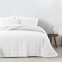 Coverlet Set Bedspread Soft Touch Easy Care Breathable 3 Piece Set - King - White