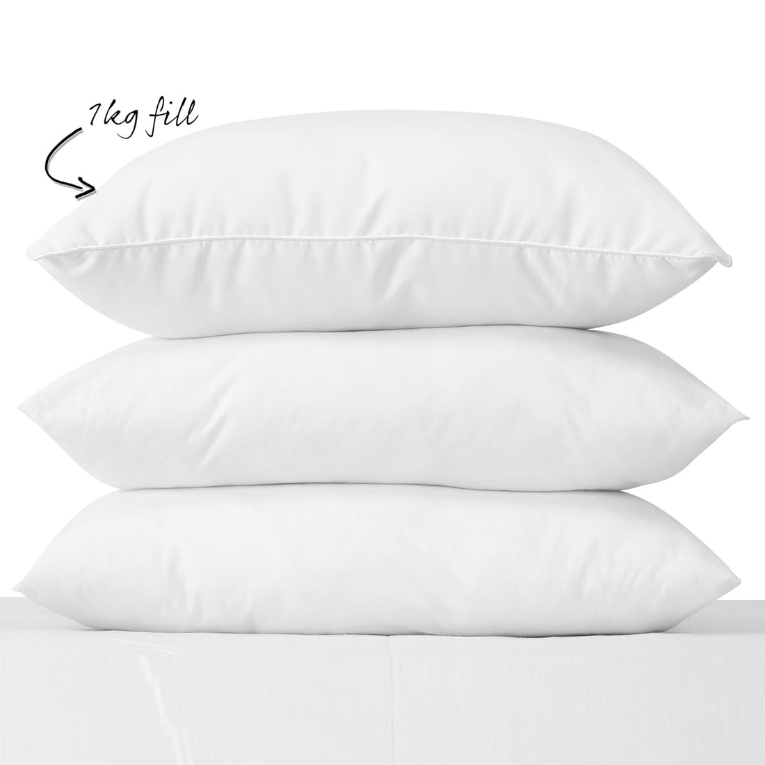 Goose Down Feather Pillows 1000GSM 100% Cotton Cover - White