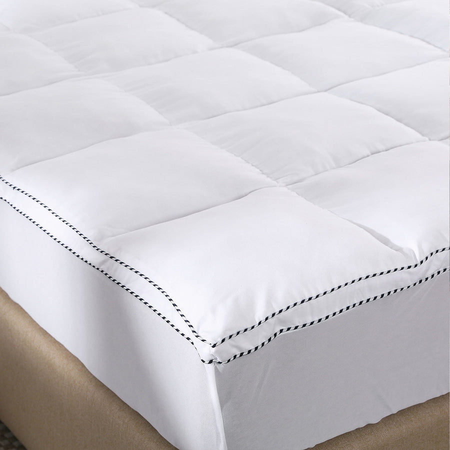 1000GSM Luxury Bamboo Fabric Gusset Mattress Pad Topper Cover - White King