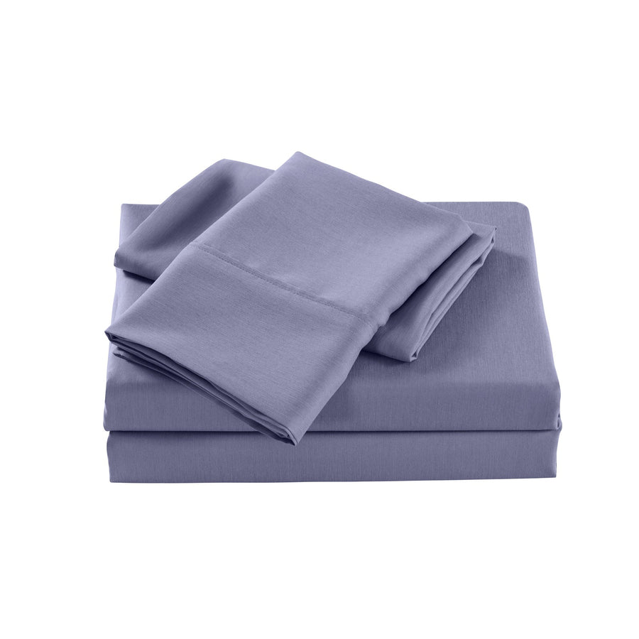 2000 Thread Count Bamboo Cooling Sheet Set Ultra Soft Bedding - Lilac Grey King