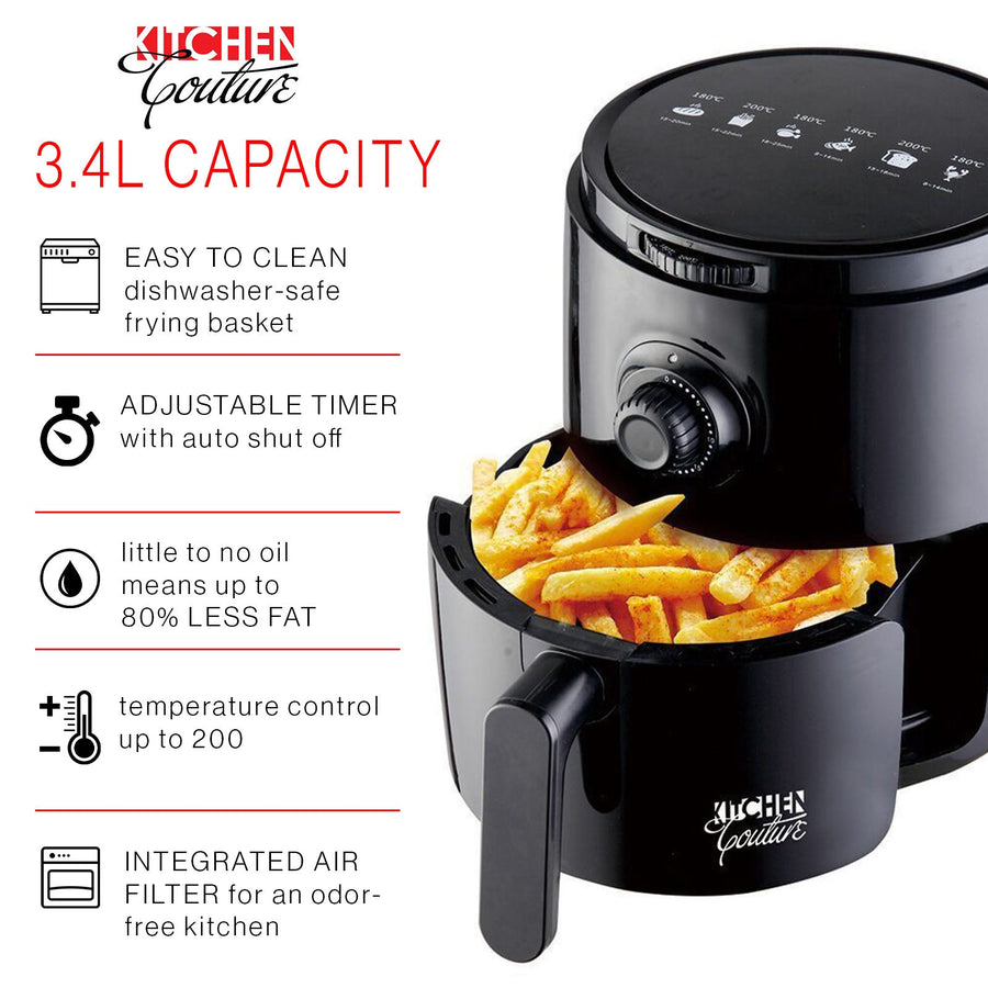 3.4 Litre Air Fryer - Black