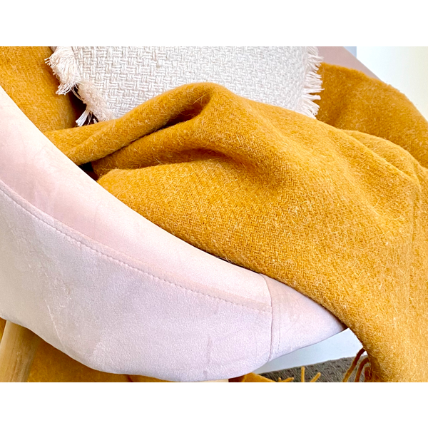 Brighton Throw - 100% NZ Wool - Mustard