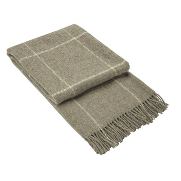 Brighton Throw - 100% NZ Wool - Beige Striped