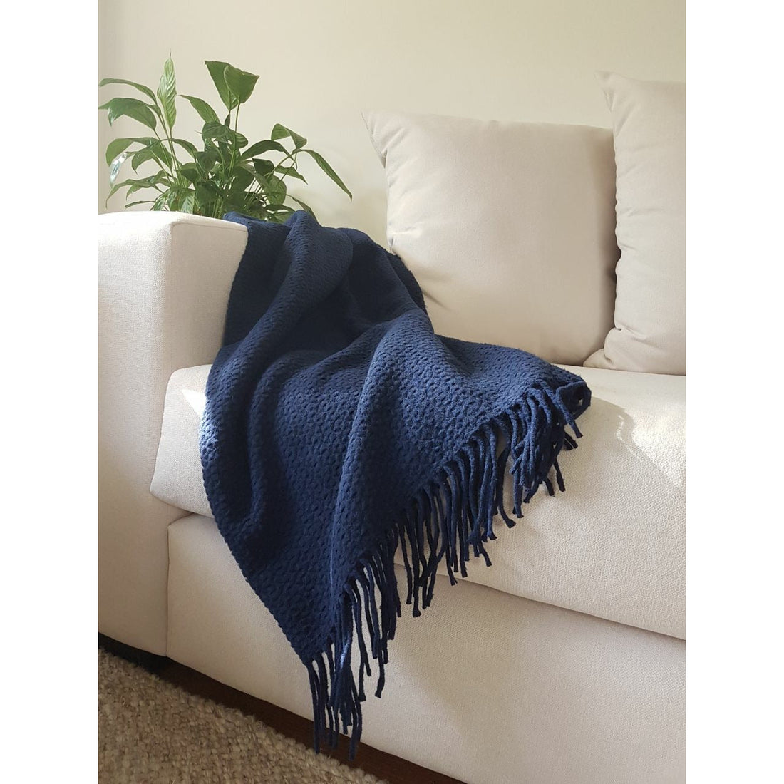 Soho Throw - Wool Blend - Navy