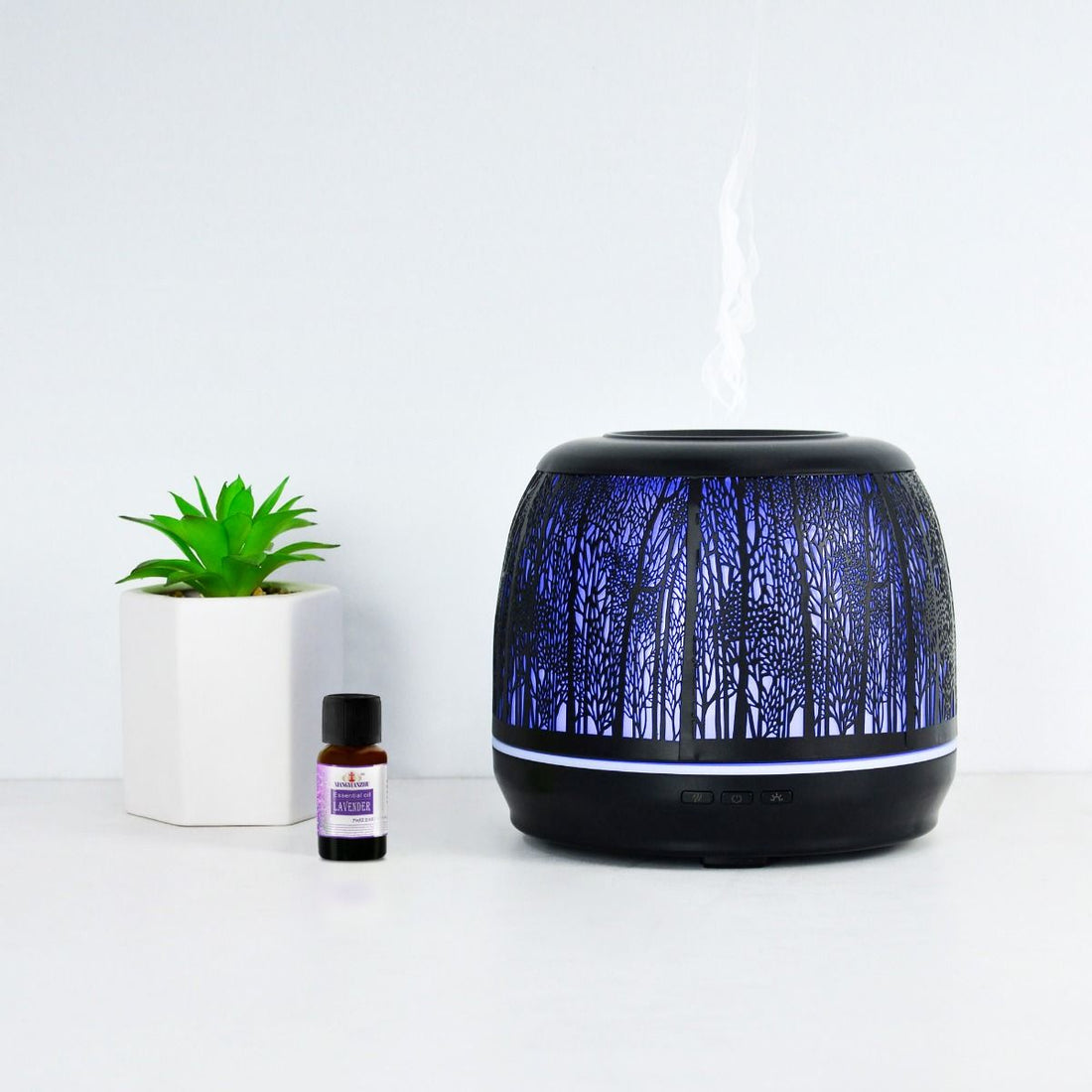 500ml Metal Essential Oil and Aroma Diffuser-Black